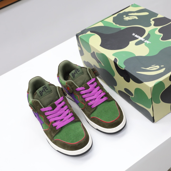 a bathing ape sk8 sta dark purple green ba11033